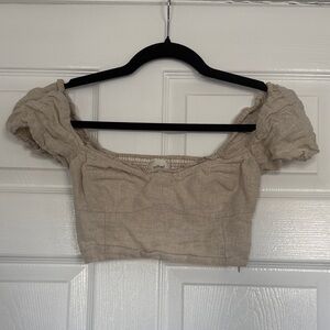 Aritzia Beige Cropped Top